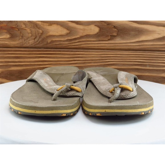 Columbia‎ Sz 7 Flip Flop Sandals Brown Leather Men Slip On - Picture 2 of 10
